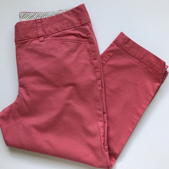 LOFT Pants - LOFT Pink Cropped Chinos - 4 Petite
